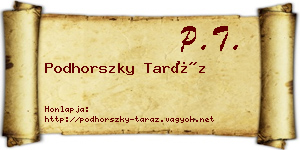 Podhorszky Taráz névjegykártya
